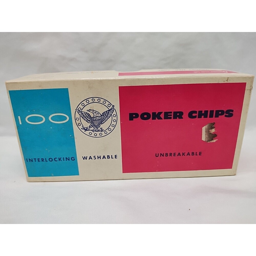 Pack Of (100) Vintage Poker Chips Interlocking Washable Unbreakable